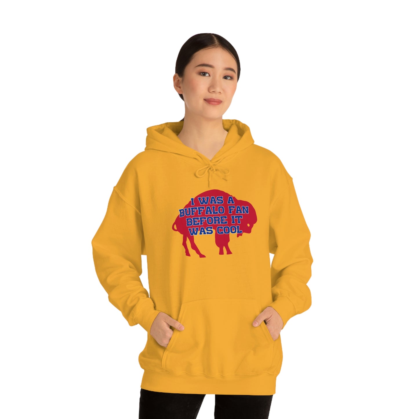 I Was a Buffalo Fan Before it was Cool Retro Red Logo Bills Mafia Football Hooded Sweatshirt