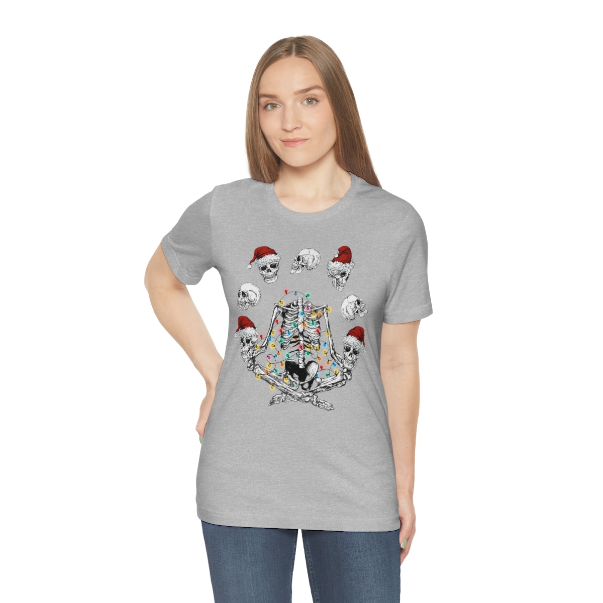 Yoga Skeleton Juggling Heads Christmas Tshirt