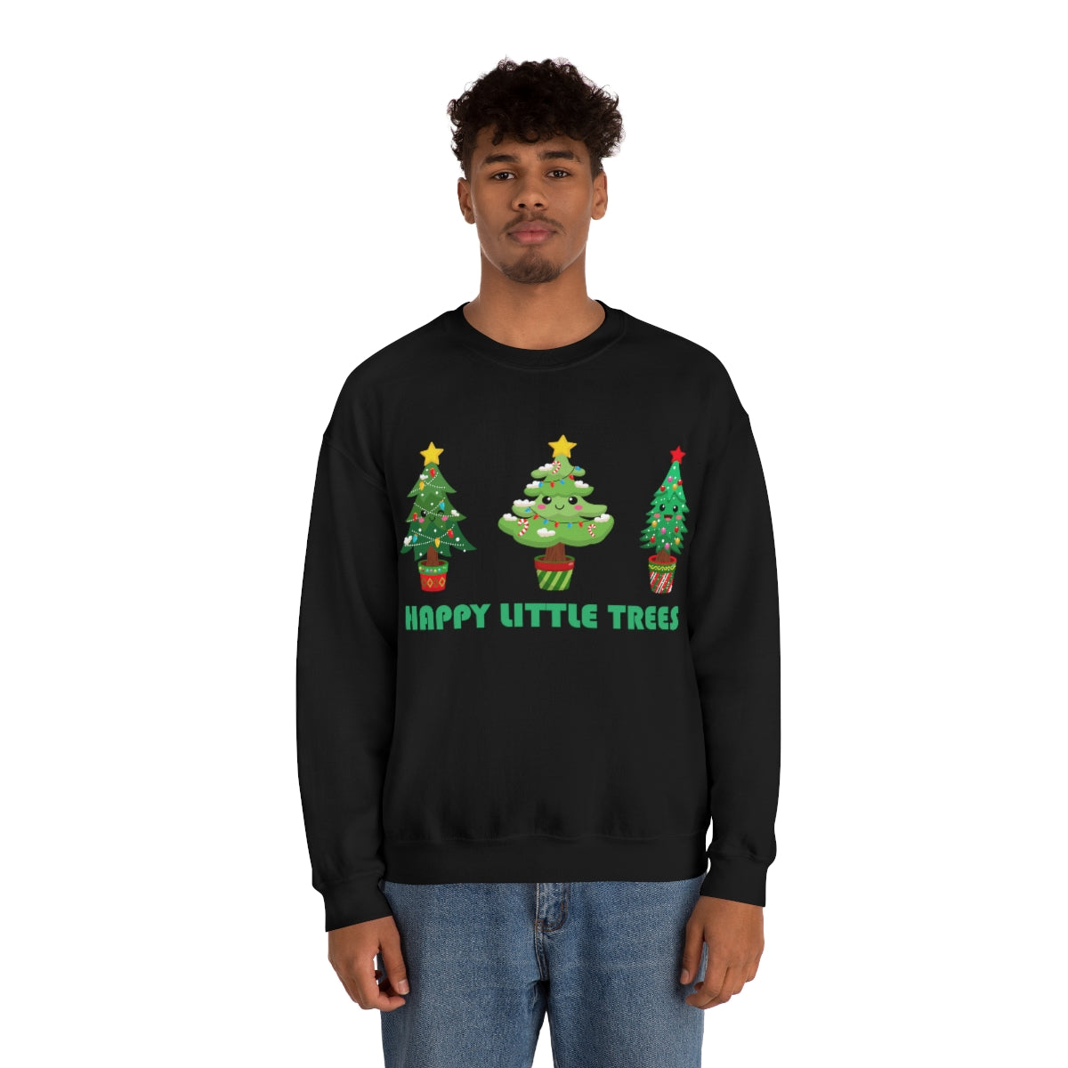 Cute Happy Little Christmas Xmas Trees Sweatshirt