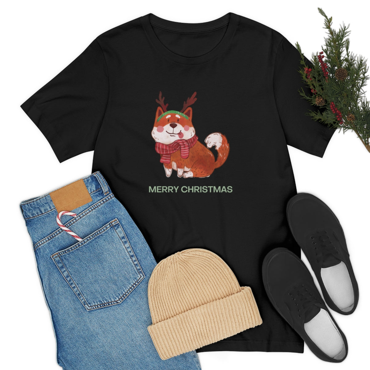 Christmas Corgi Design Tshirt