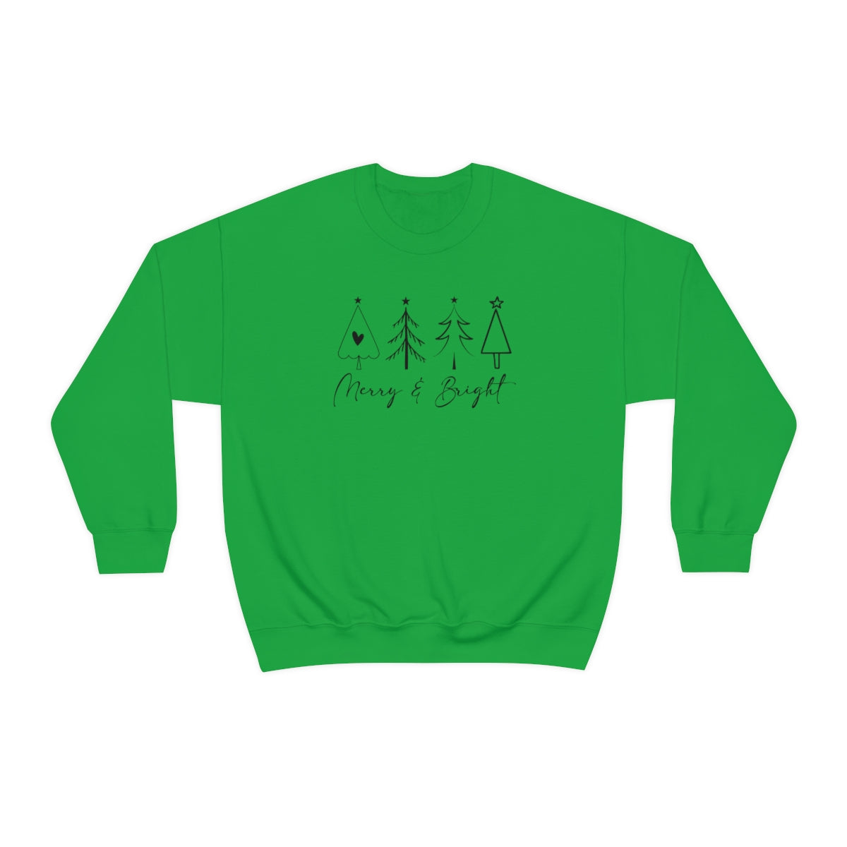 Merry & Bright Simple Christmas Xmas Trees Holiday Sweatshirt