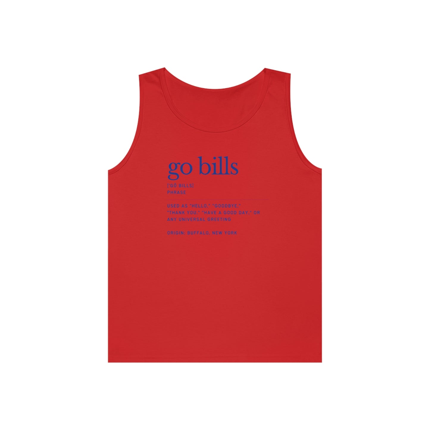 Go Bills Definition Phonetic Spelling Men's Tank Top