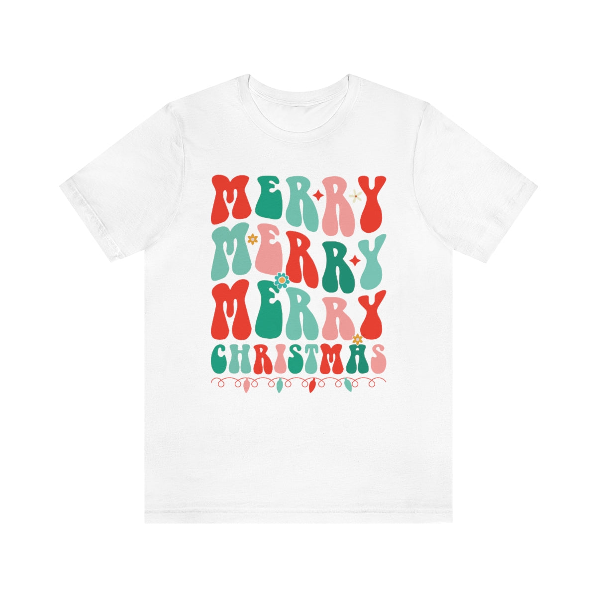 Retro Merry Merry Merry Christmas Xmas Holiday Tshirt