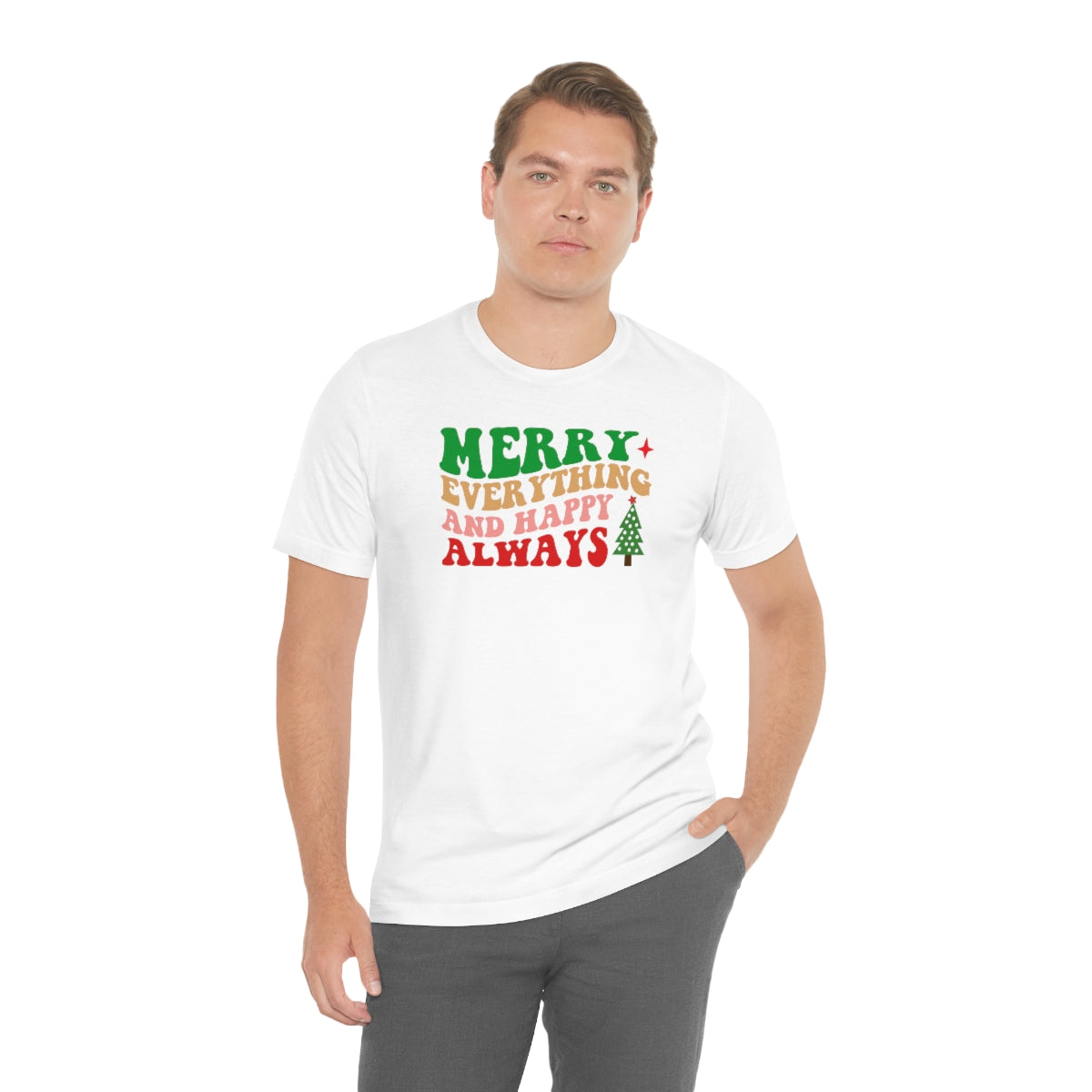 Merry Everything Retro Lettering Christmas Tshirt