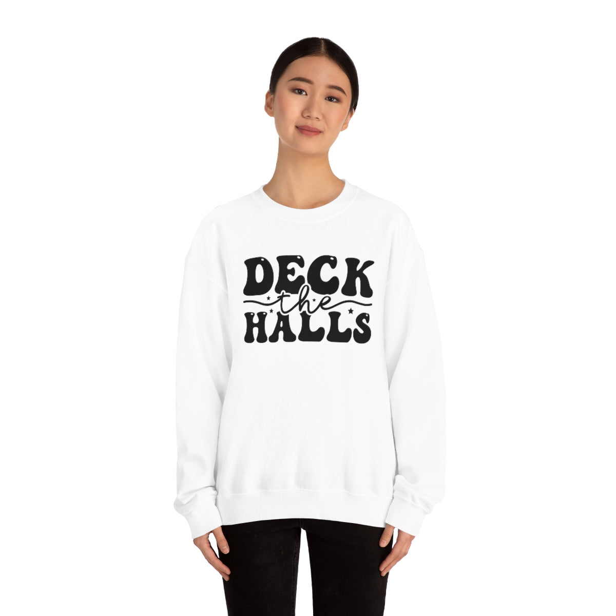 Deck the Halls Retro Lettering Christmas Sweatshirt