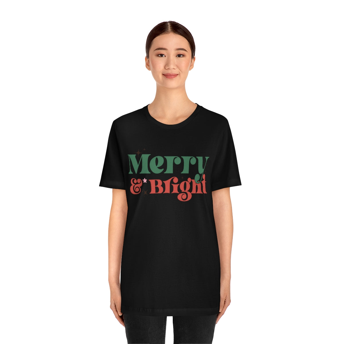 Retro Merry & Bright Vintage Style Christmas Xmas Holiday Tshirt