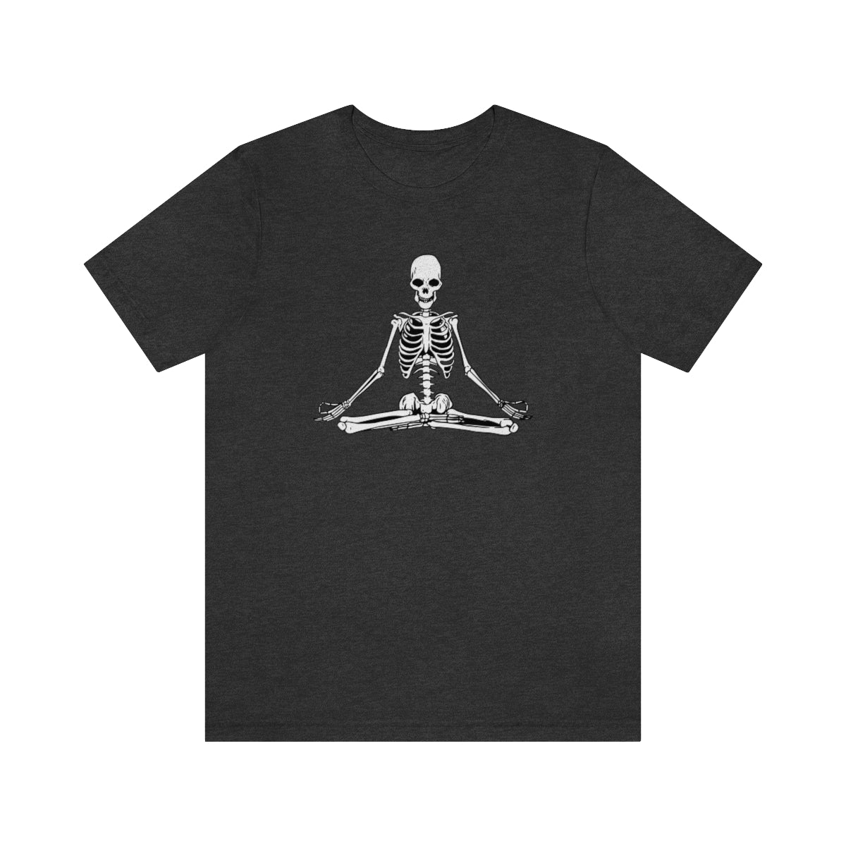 Meditating Yoga Skeleton TShirt, Funny Shirt, Namaste Skeleton, Halloween Lover Gift on Unisex Jersey Short Sleeve Tee