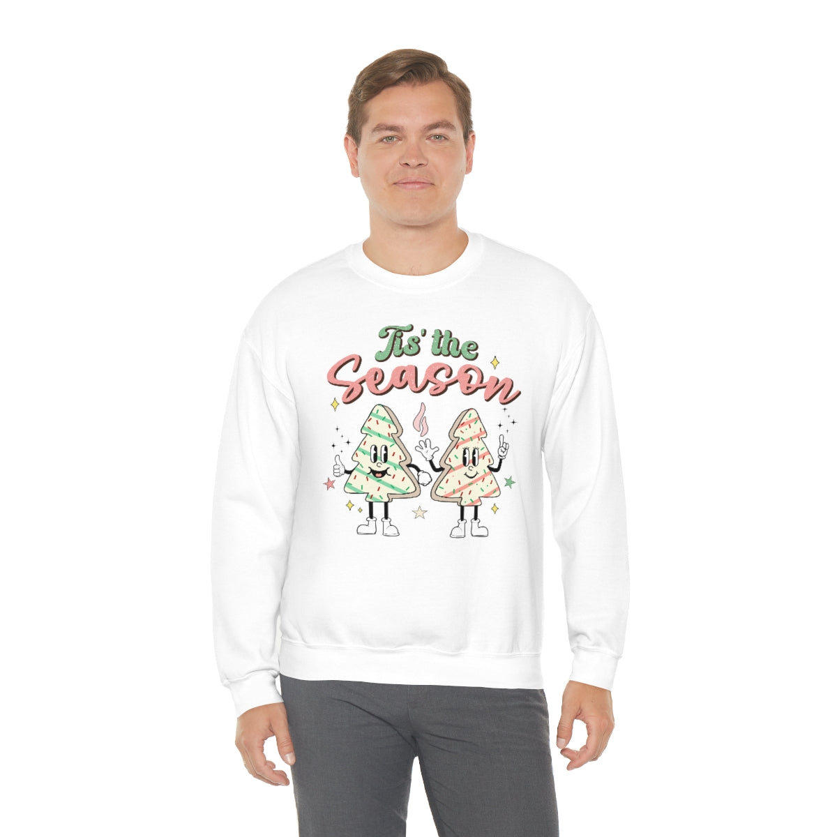 Tis the Season Cute Retro Vintage Tree & Treat Christmas Sweatshirt