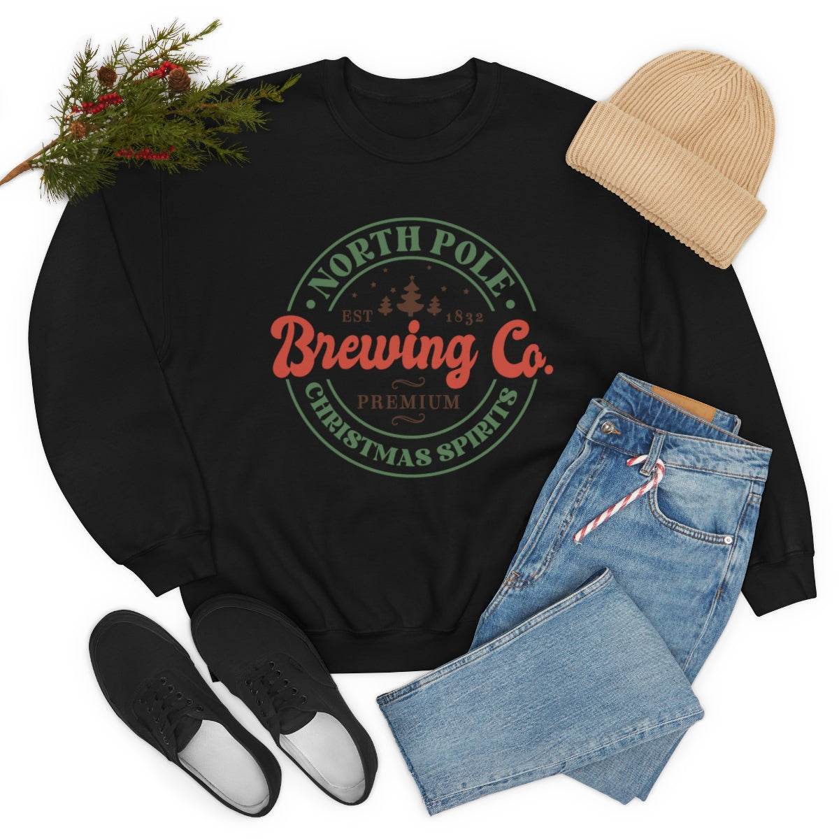 North Pole Brewing Company Christmas Spirits Retro Sweatshirt