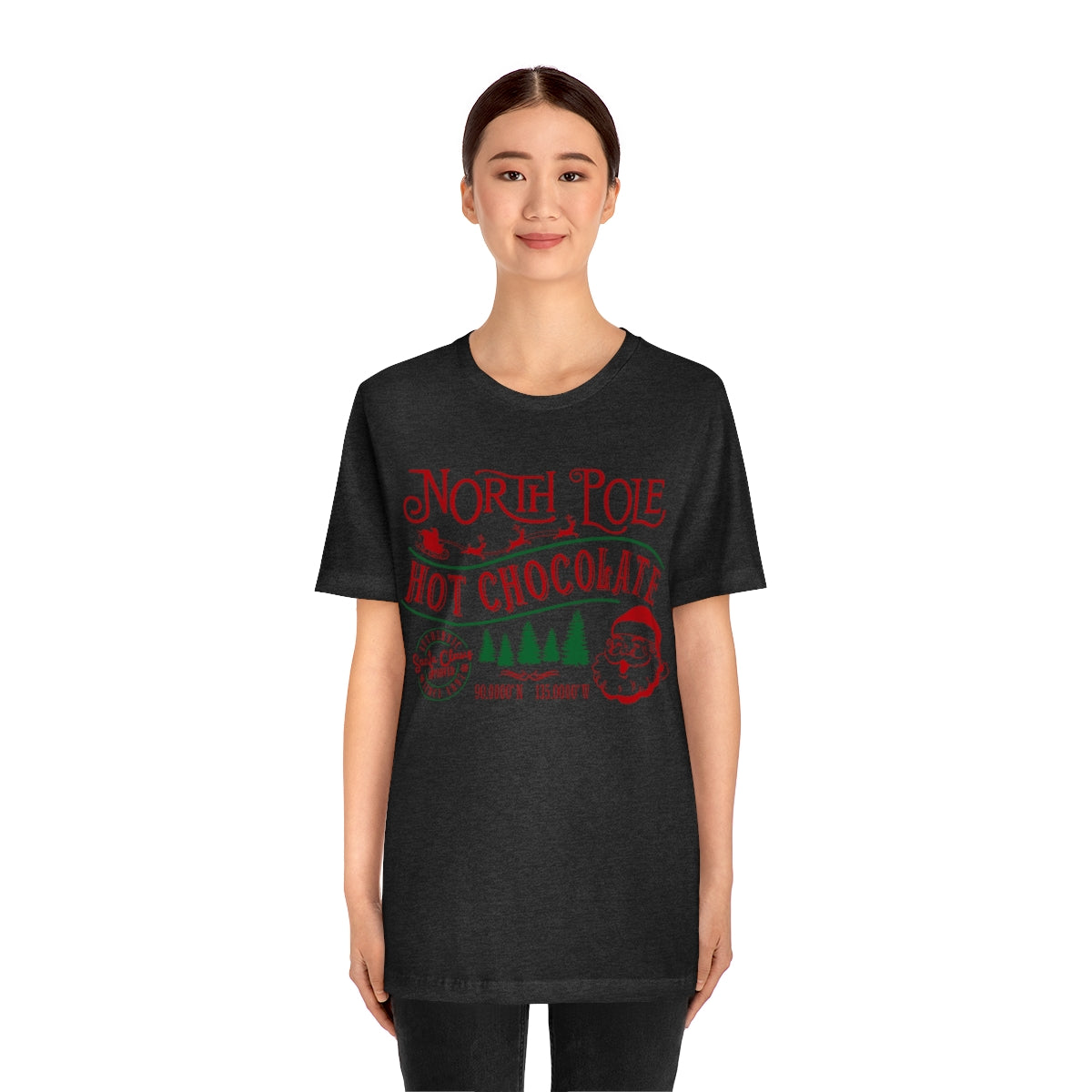 North Pole Premium Hot Chocolate Santa Approved Christmas Holiday Tshirt