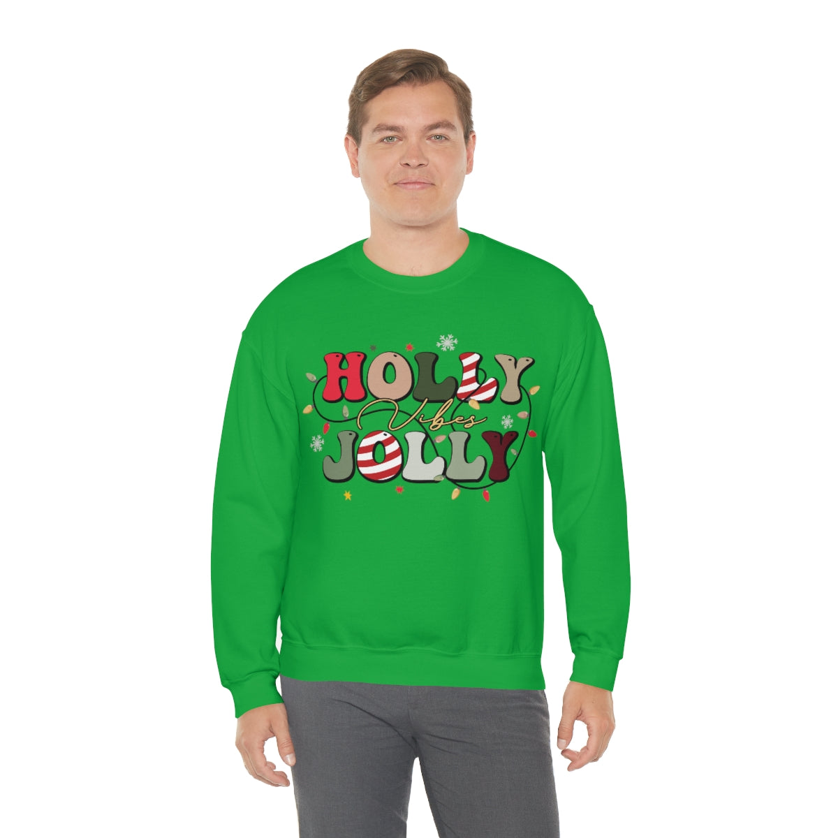 Holly Jolly Vibes with Lights Christmas Sweatshirt