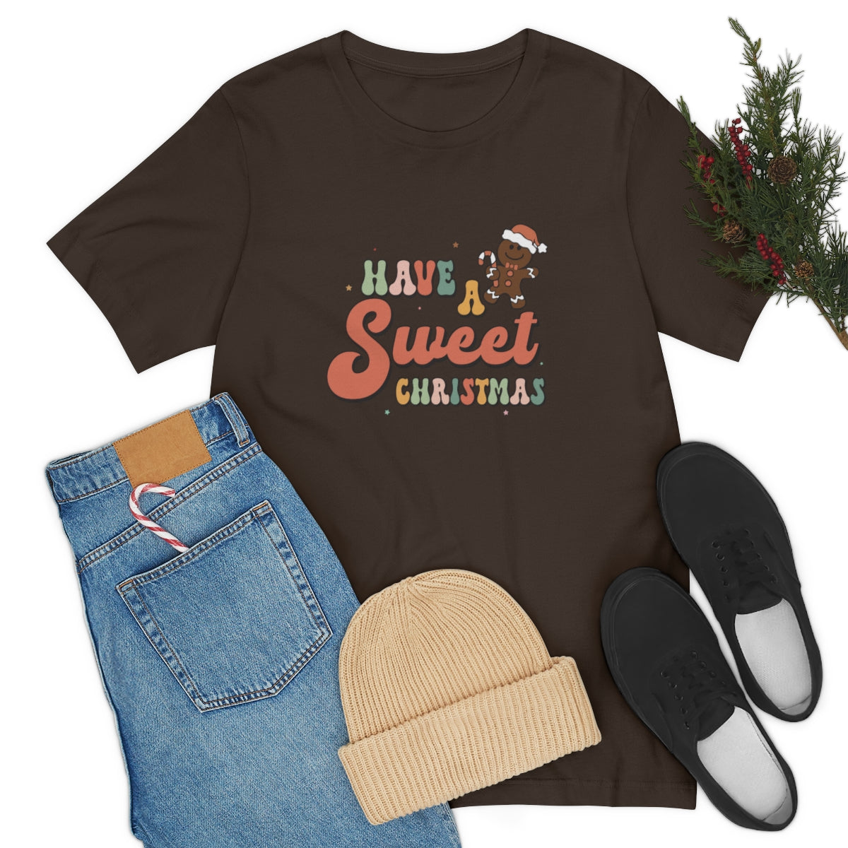 Have a Sweet Christmas Gingerbread Retro Tshirt