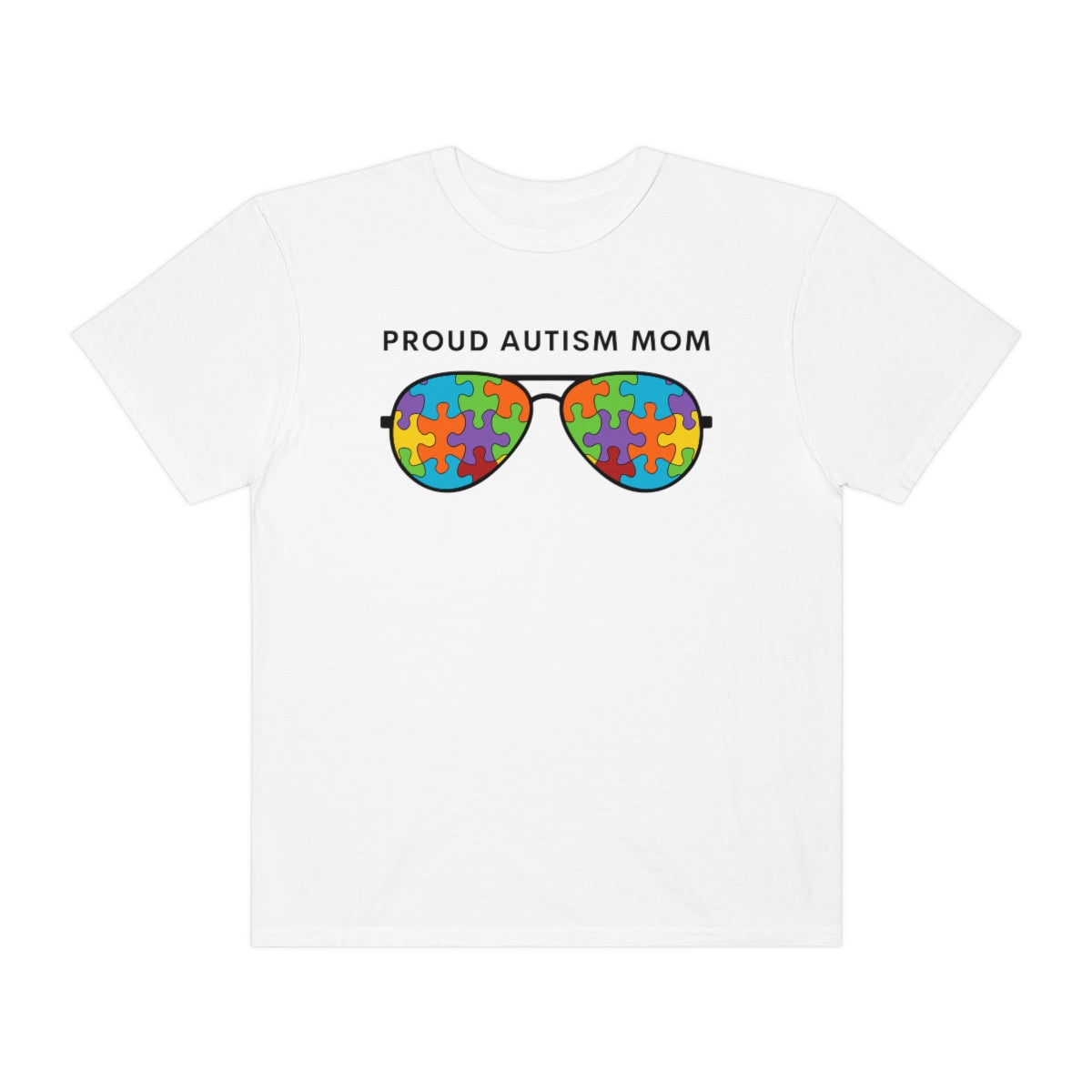 Proud Autism Mom Sunglasses Puzzle Pieces Autism Awareness Tshirt