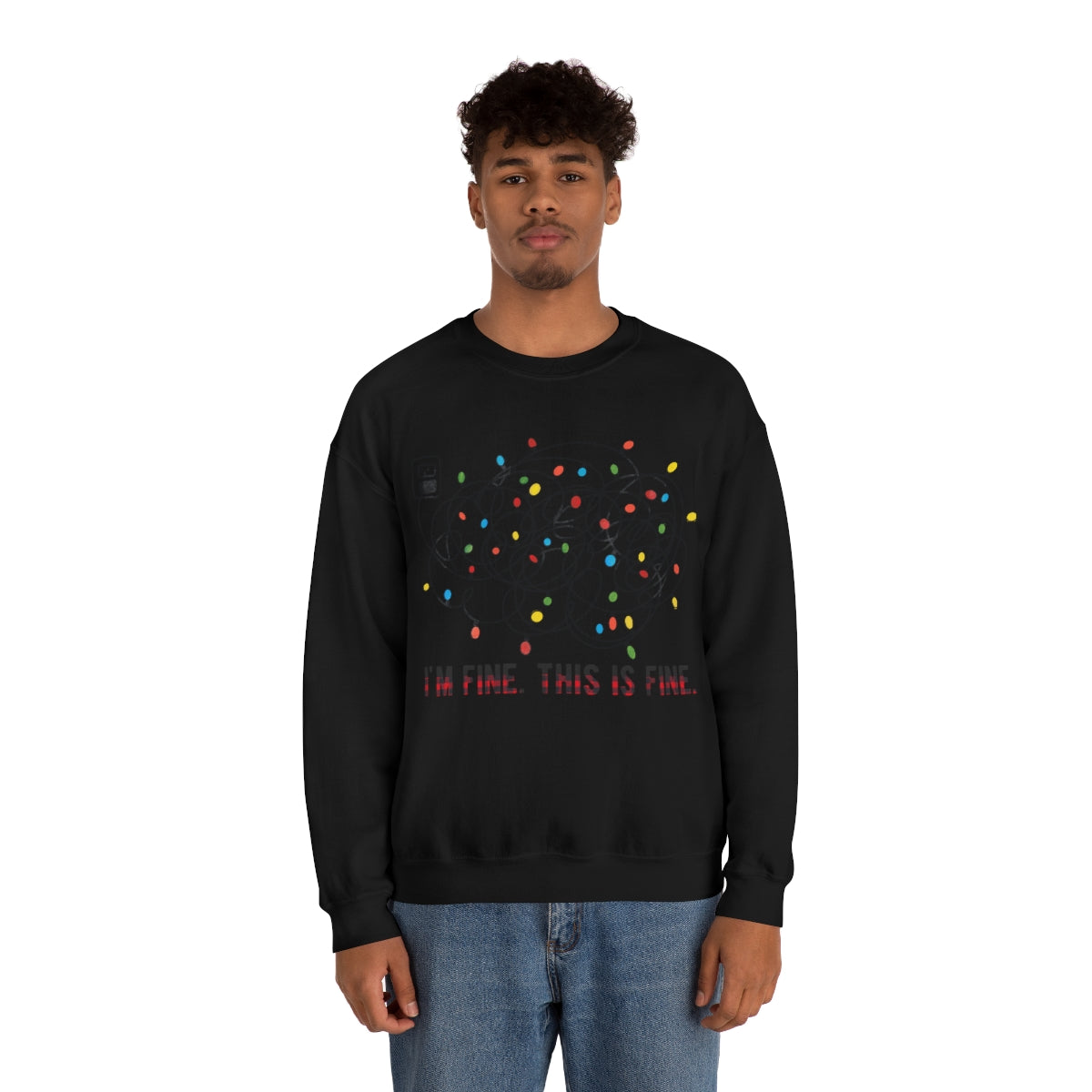 It's Fine, This is Fine Christmas Lights Sweatshirt