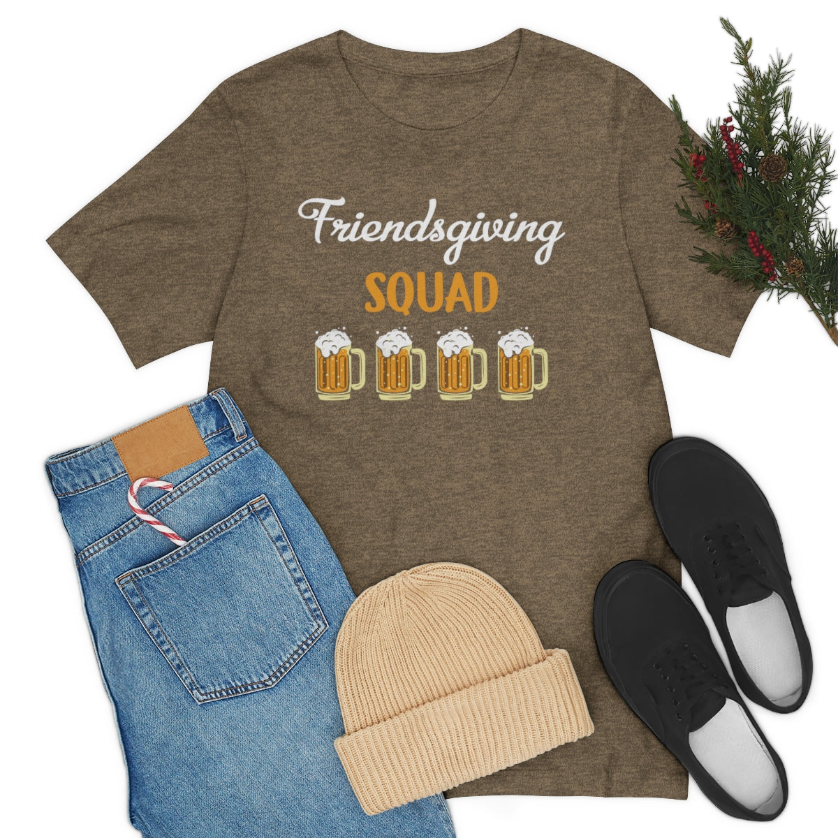 Friendsgiving Squad Beer Themed Thanksgiving Tshirt