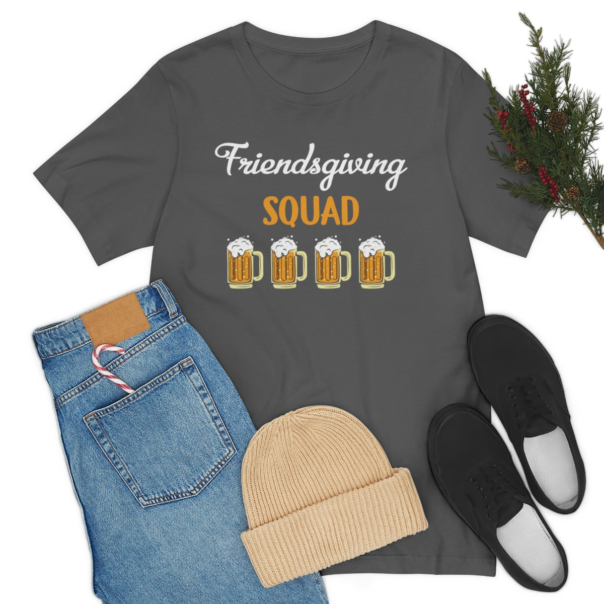 Friendsgiving Squad Beer Themed Thanksgiving Tshirt