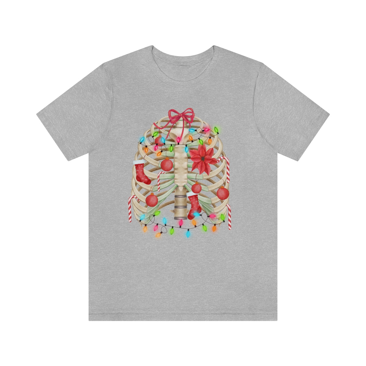 Skeleton Ribcage with Christmas Lights Tshirt