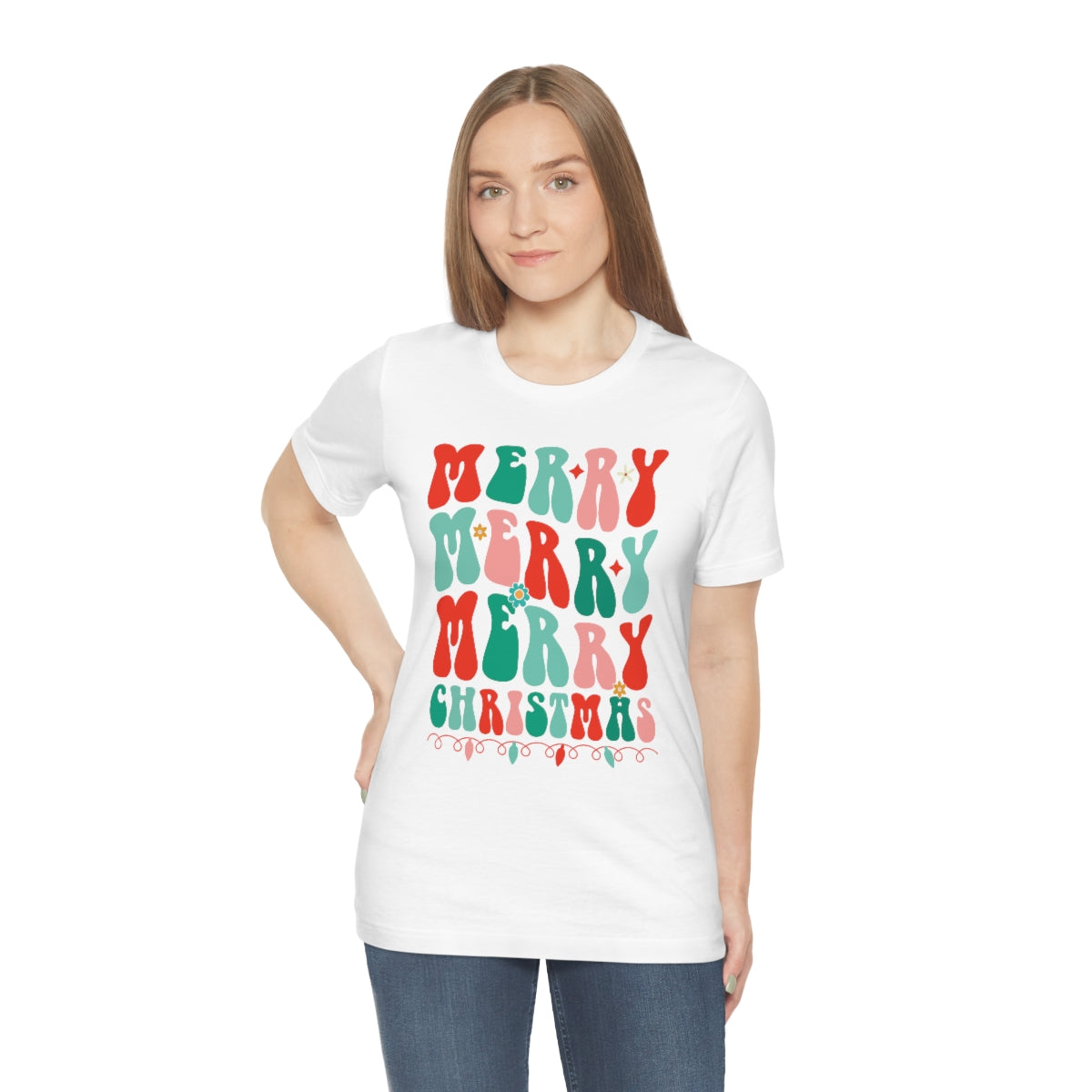 Retro Merry Merry Merry Christmas Xmas Holiday Tshirt