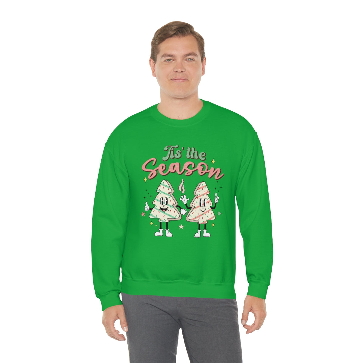 Tis the Season Cute Retro Vintage Tree & Treat Christmas Sweatshirt