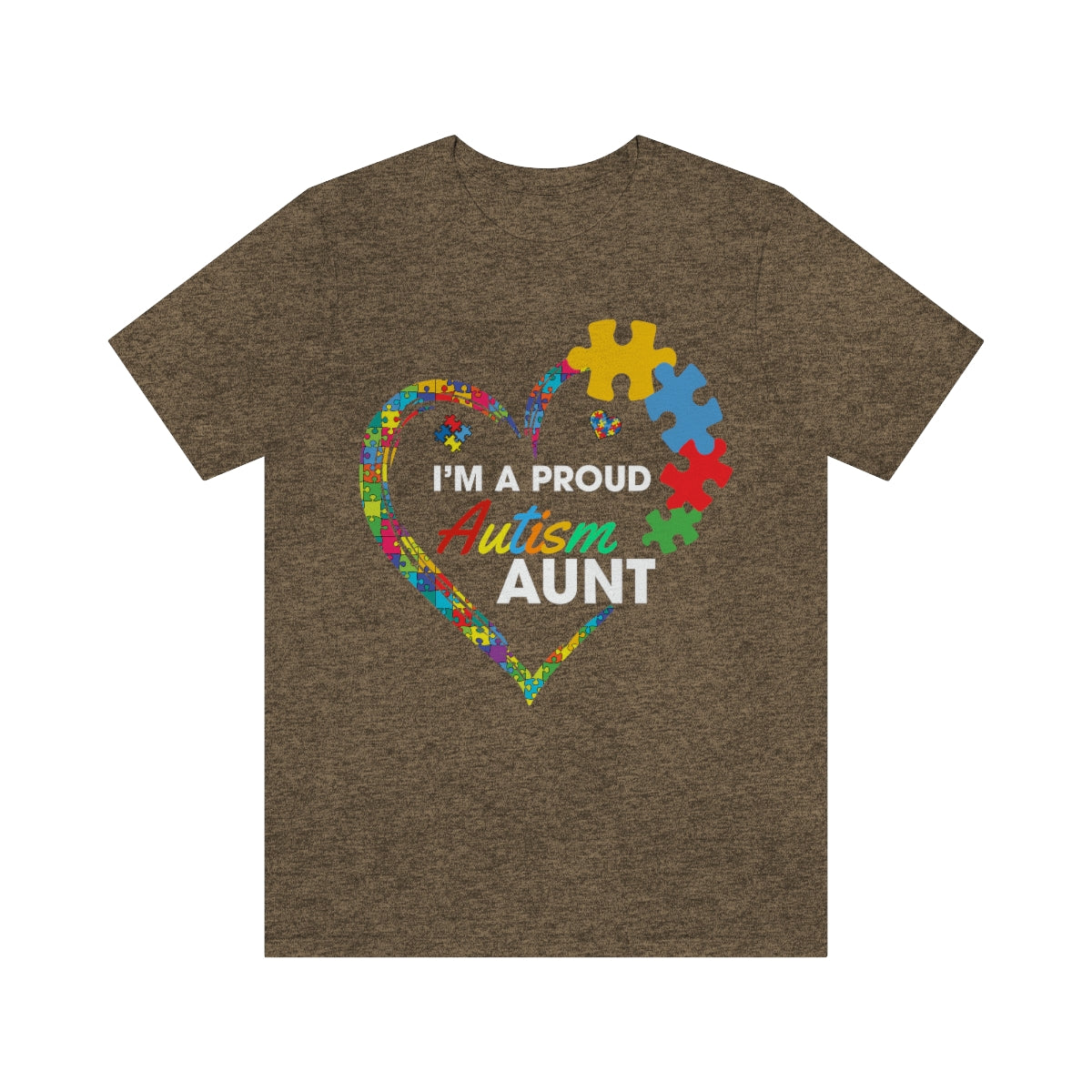 Proud Autism Aunt Heart Puzzle Pieces Tshirt