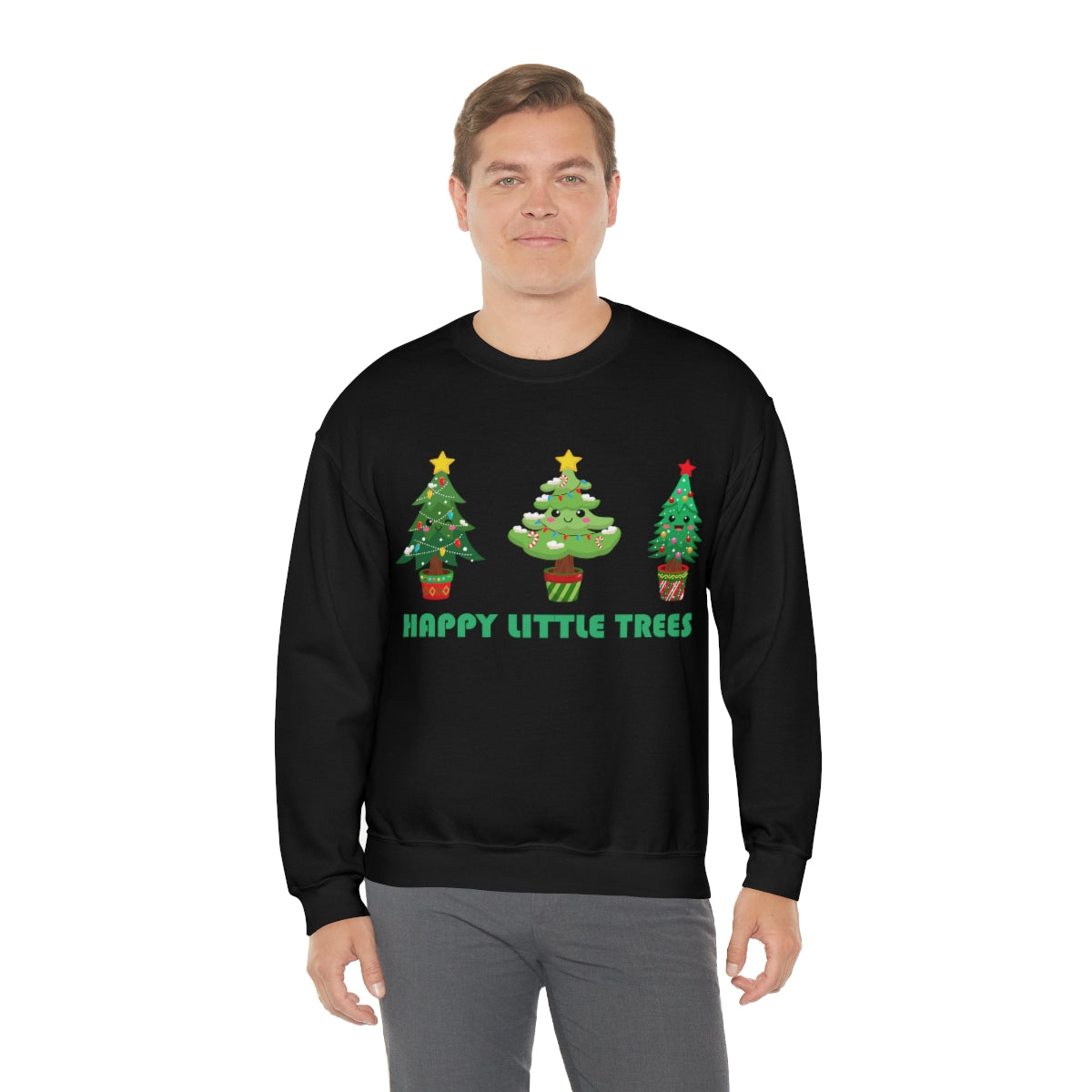 Cute Happy Little Christmas Xmas Trees Sweatshirt