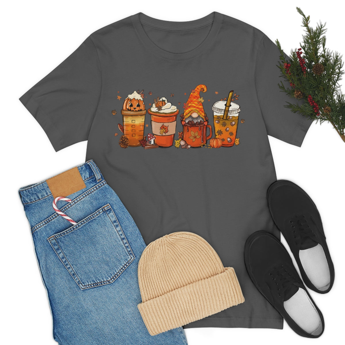 Fall Coffee Shirt, Pumpkin Spice, Funny Coffee Shirt, Coffee Lover Gift, Coffee Addict Shirt on Unisex Jersey Short Sleeve Tee