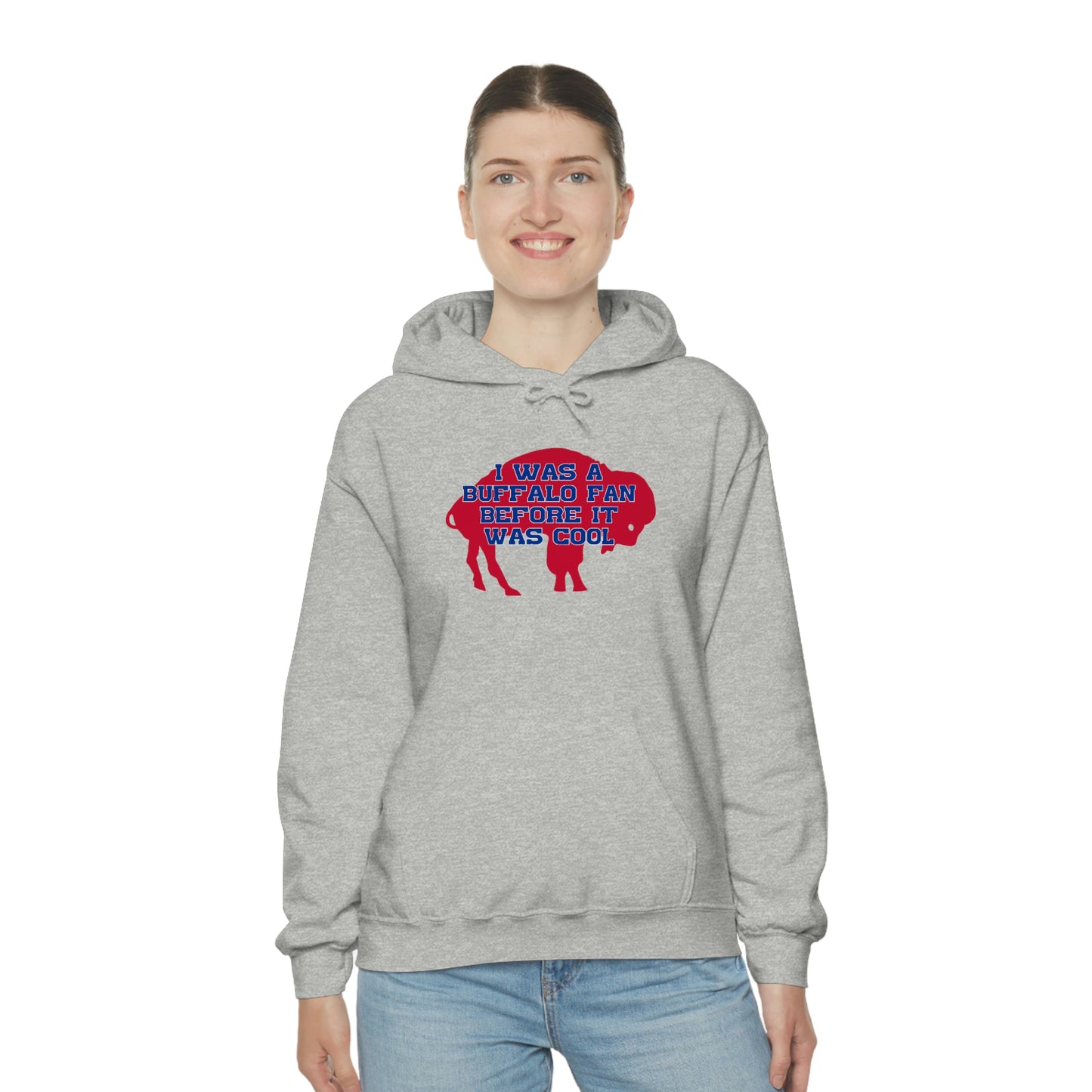 I Was a Buffalo Fan Before it was Cool Retro Red Logo Bills Mafia Football Hooded Sweatshirt