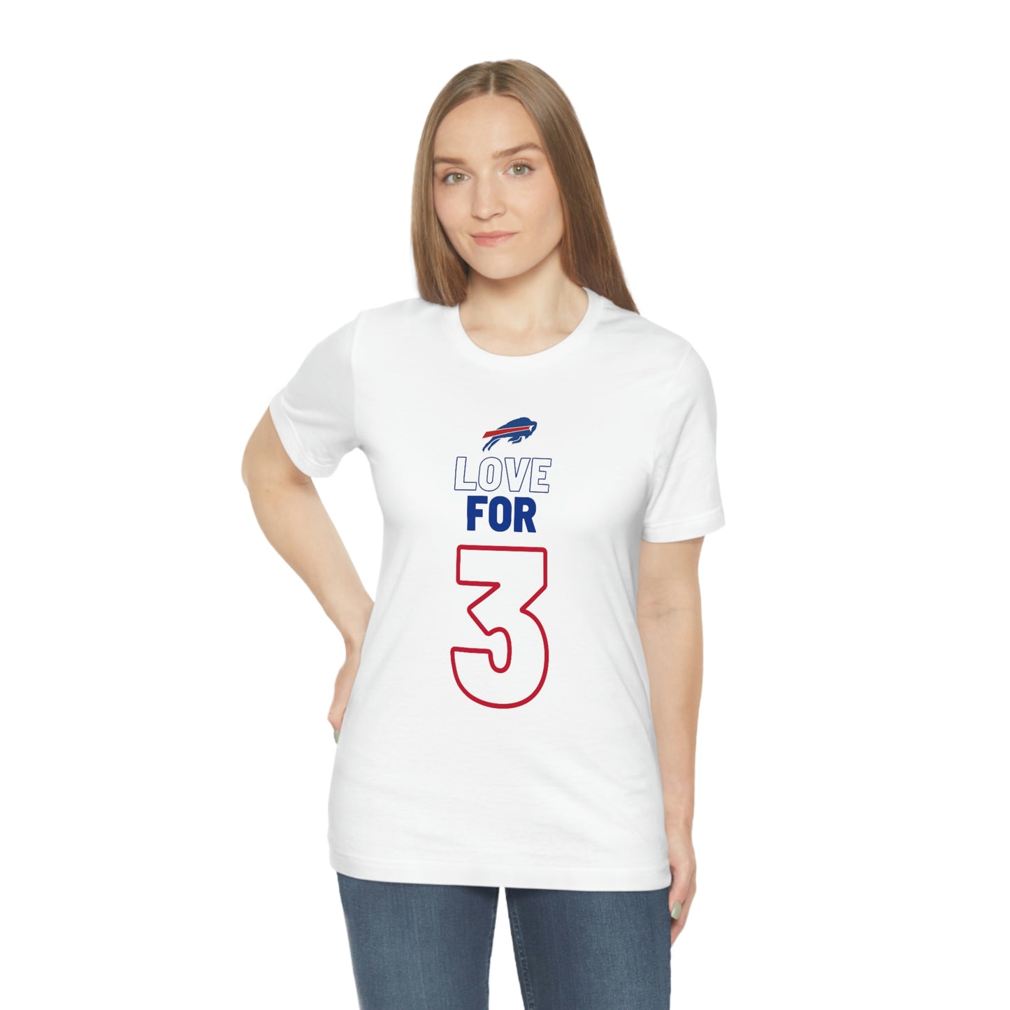 Love for #3 Damar Hamlin Supporter Unisex Jersey Short Sleeve Tee