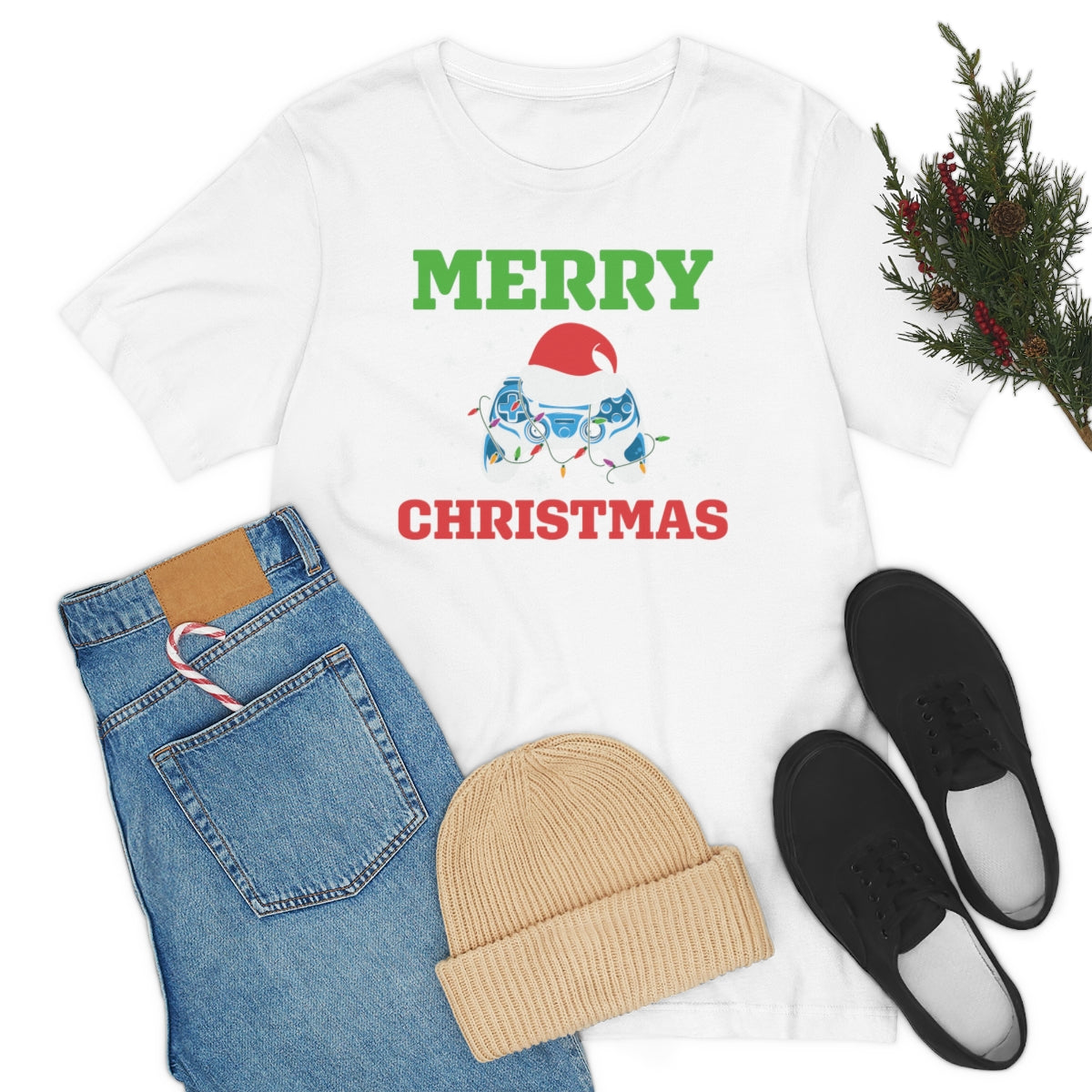 Video Game Controller Merry Christmas Holiday Tshirt