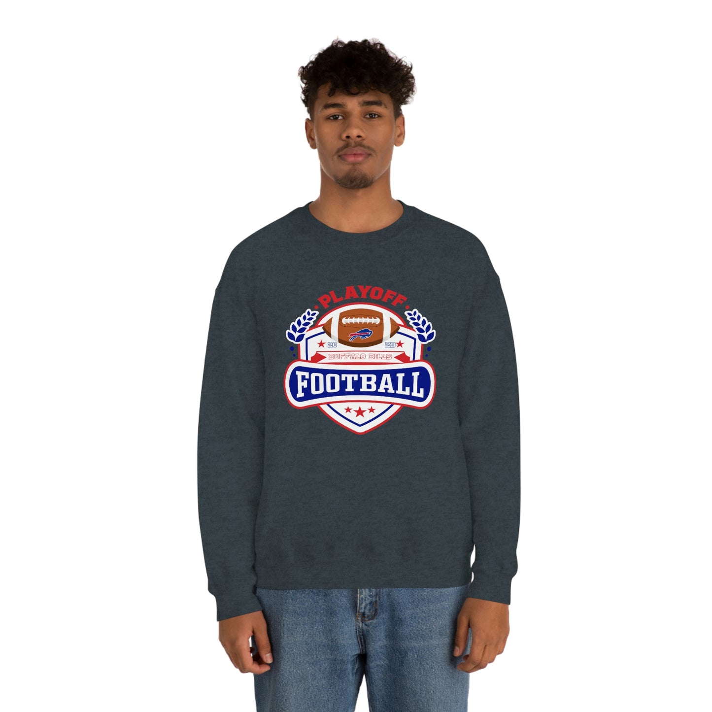 2023 Bufalo Football Playoffs Buffalo Bills Logo Crewneck Sweatshirt