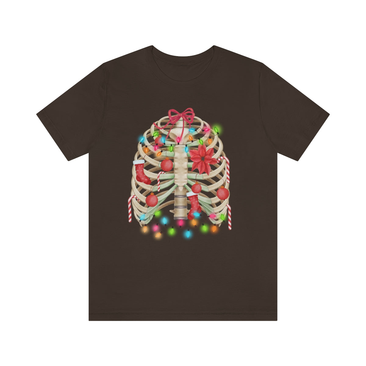 Skeleton Ribcage with Christmas Lights Tshirt