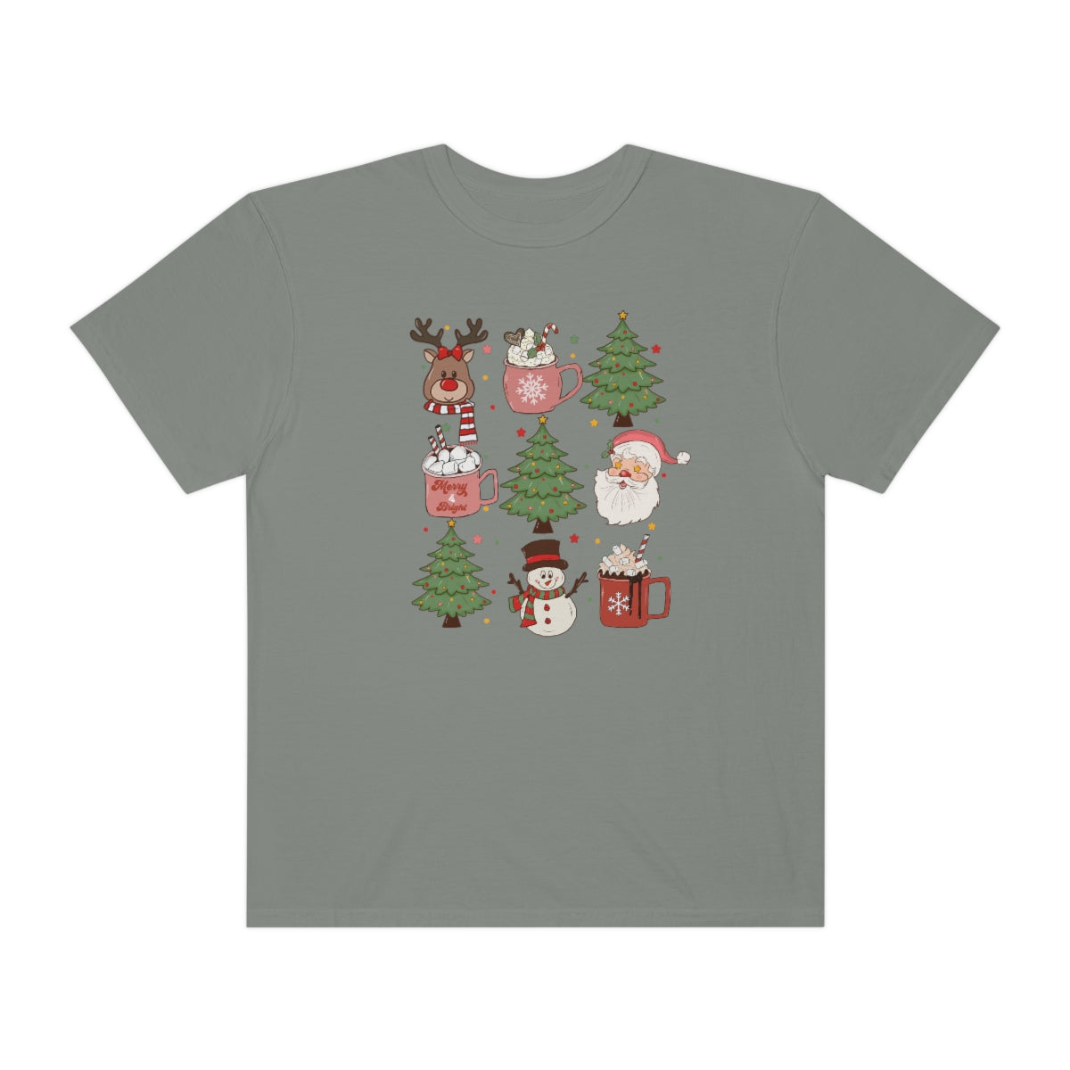 Cute Snowman Reindeer Santa Christmas Tree Xmas Holiday Tshirt