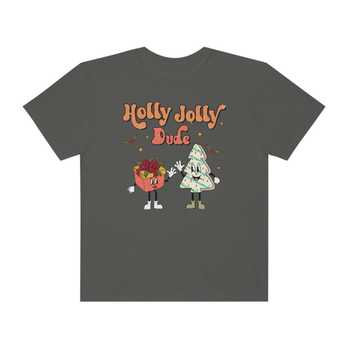 Holly Jolly Dude Retro Christmas Tshirt