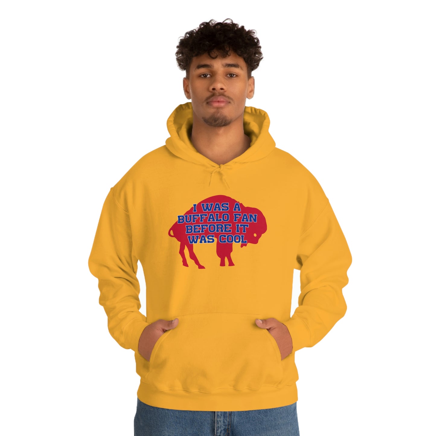 I Was a Buffalo Fan Before it was Cool Retro Red Logo Bills Mafia Football Hooded Sweatshirt