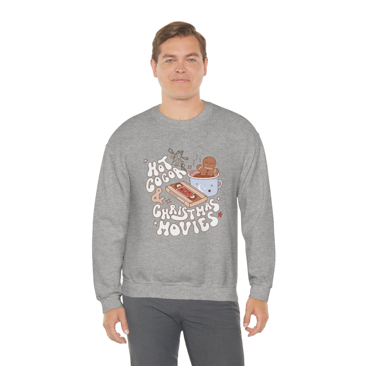Hot Cocoa & Christmas Movies Retro Style Sweatshirt