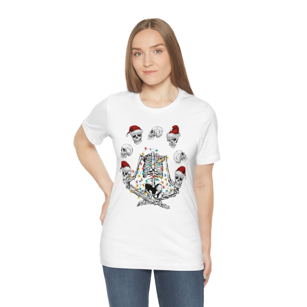 Yoga Skeleton Juggling Heads Christmas Tshirt