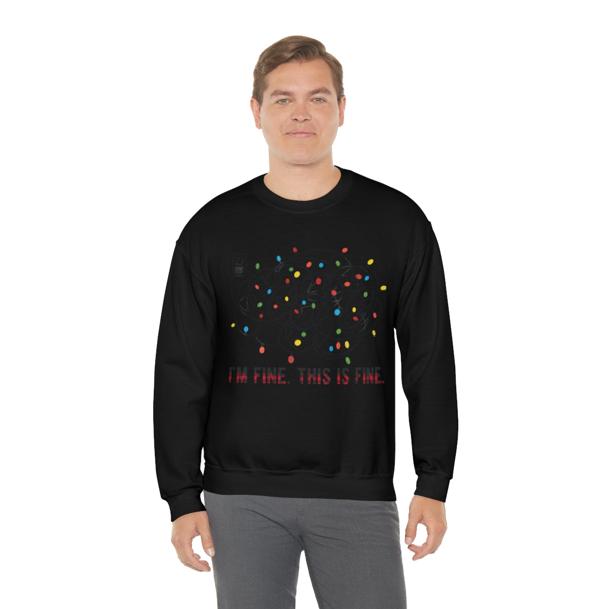 It's Fine, This is Fine Christmas Lights Sweatshirt