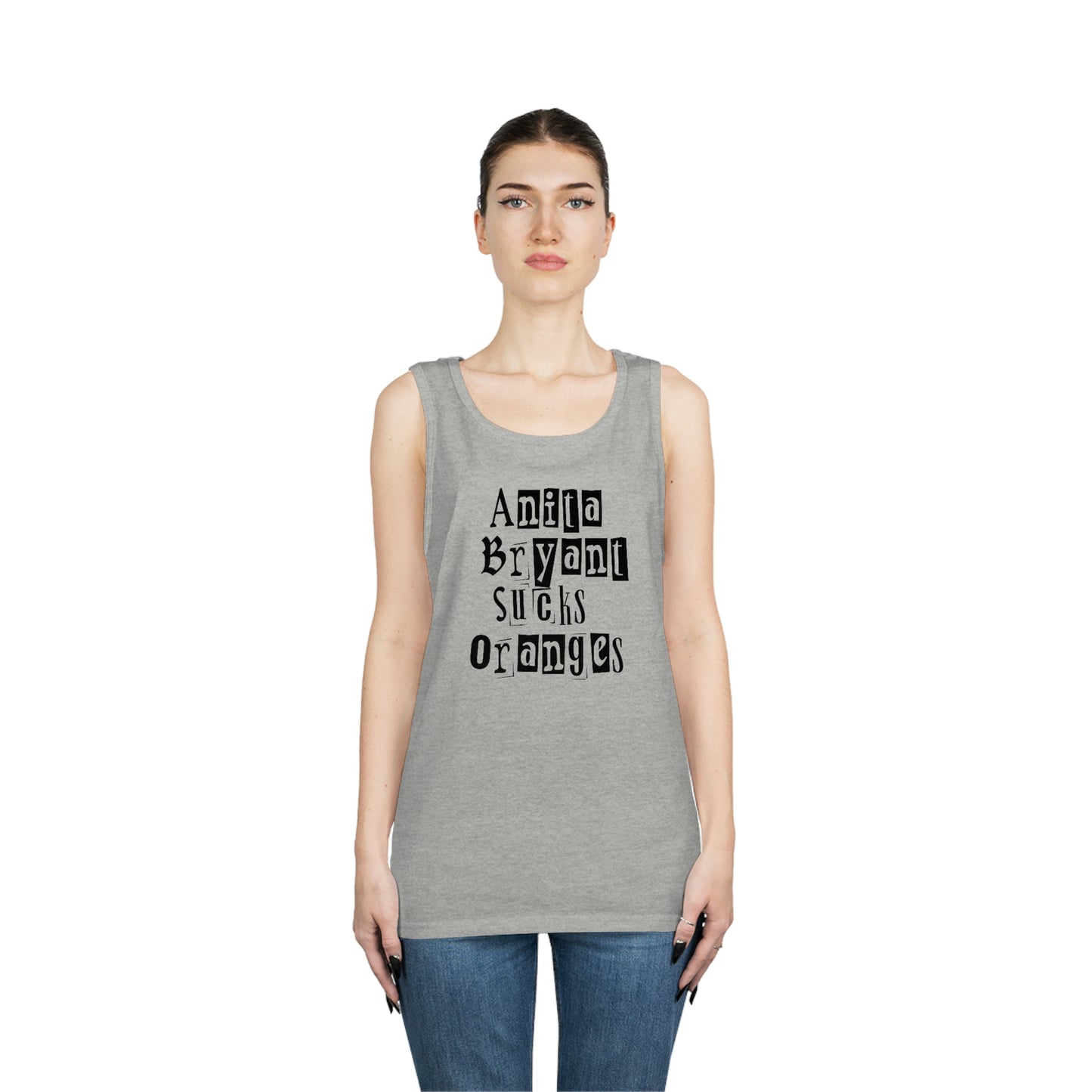 Anita Bryant Sucks Oranges Graffiti Style Font Two Sided Tank Top Gay Pride Flag