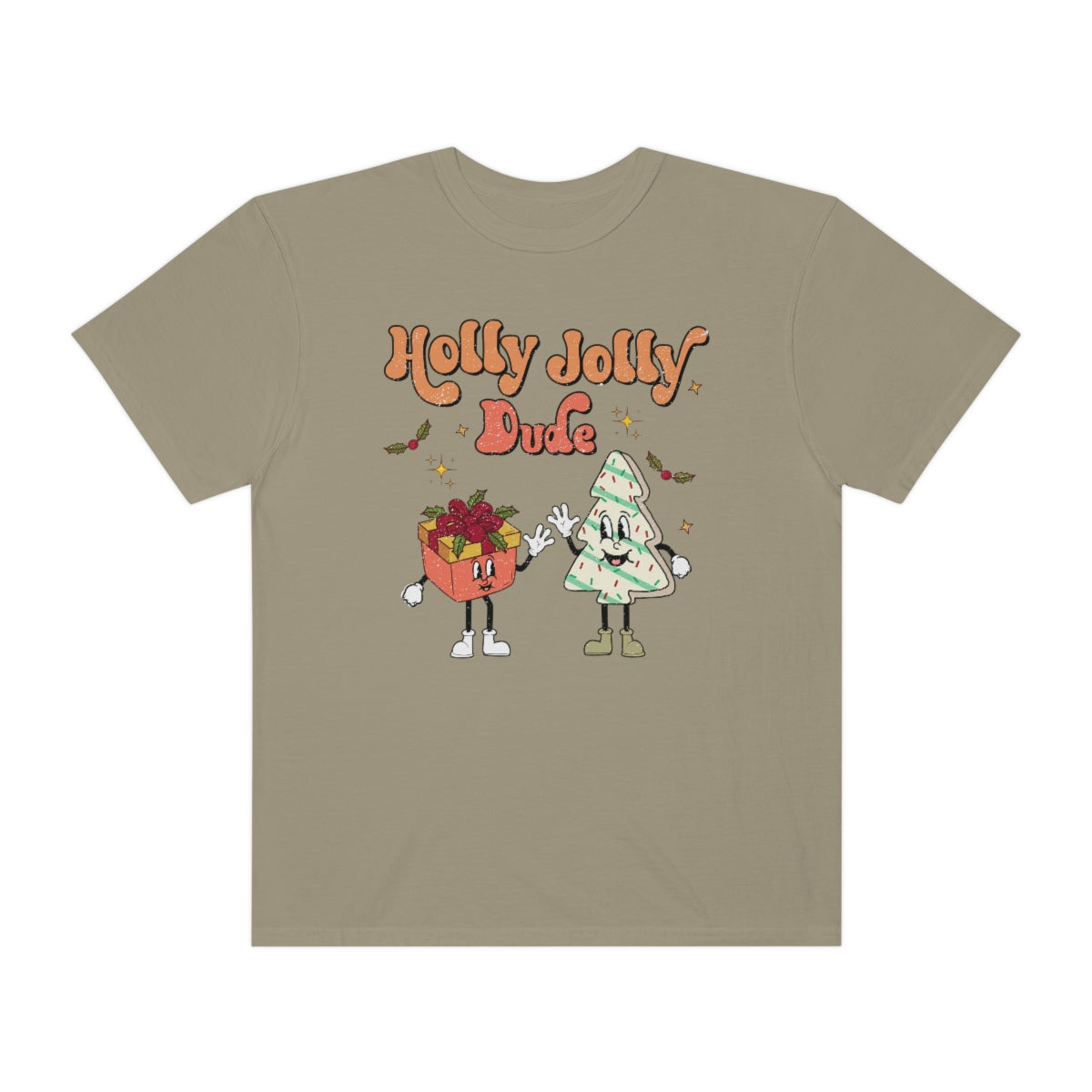 Holly Jolly Dude Retro Christmas Tshirt