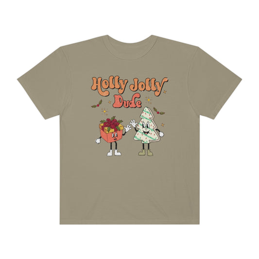 Holly Jolly Dude Retro Christmas Tshirt