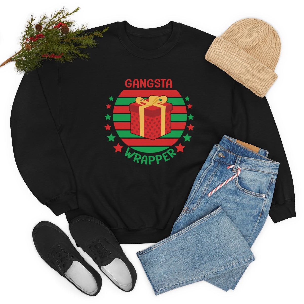 Gangsta Wrapper Cute Funny Christmas Sweatshirt