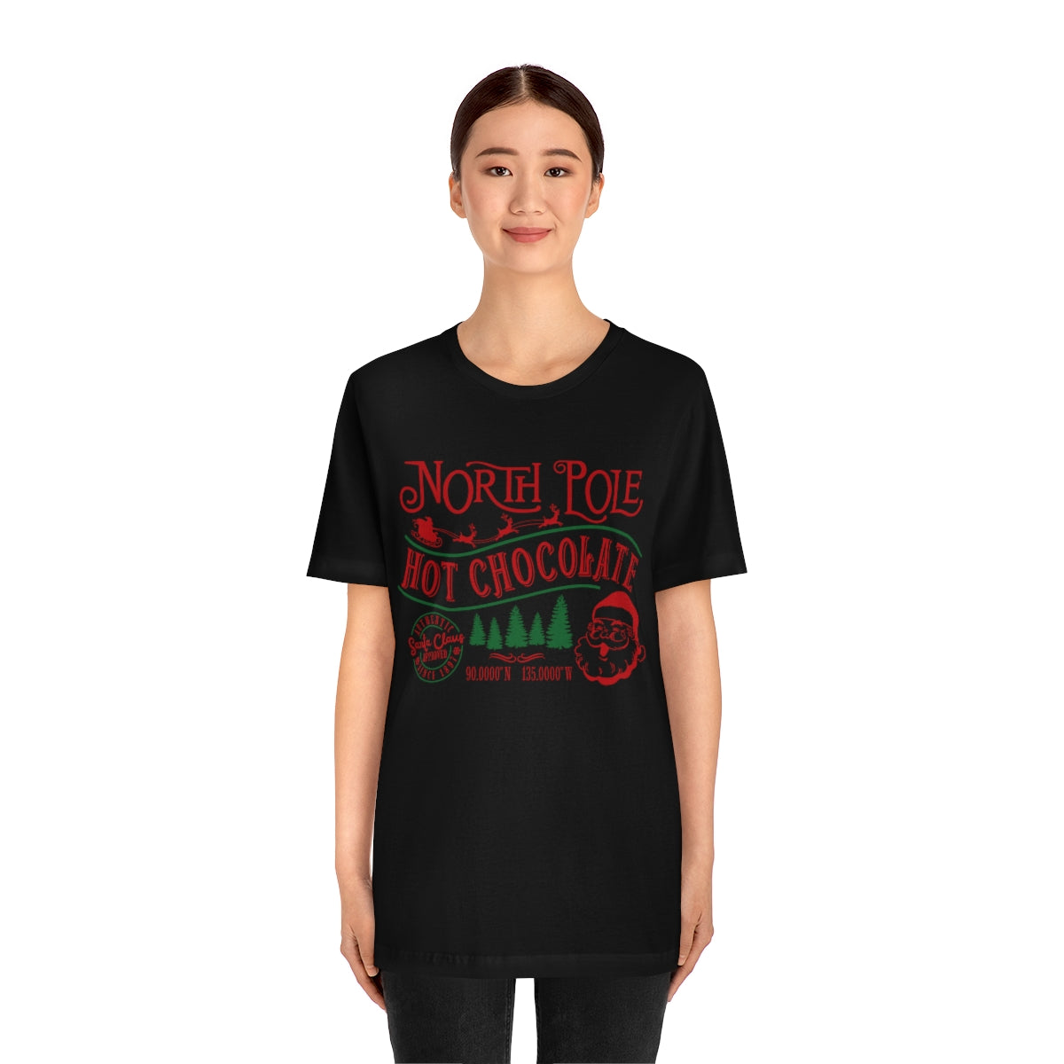 North Pole Premium Hot Chocolate Santa Approved Christmas Holiday Tshirt