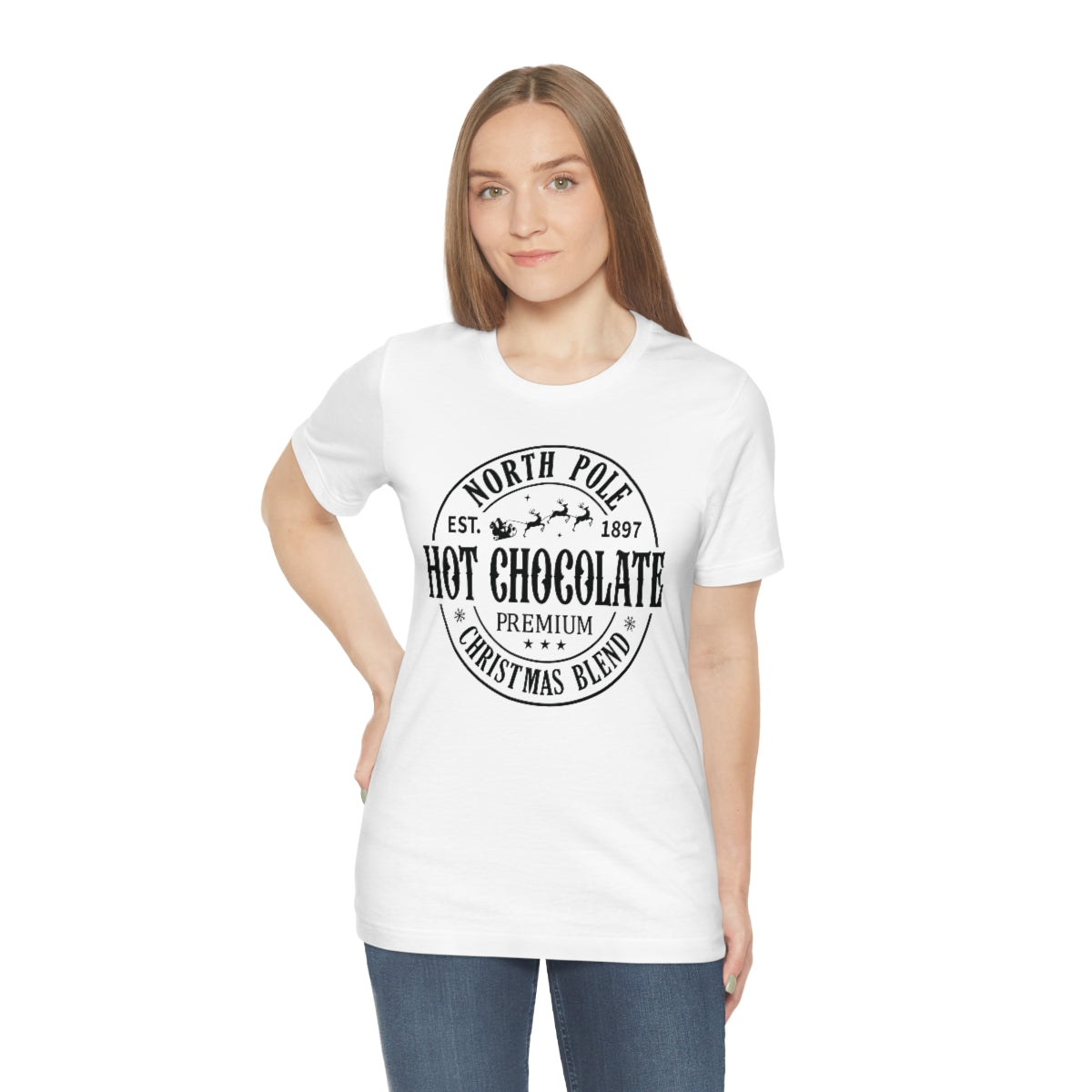 North Pole Premium Hot Chocolate Christmas Holiday Tshirt