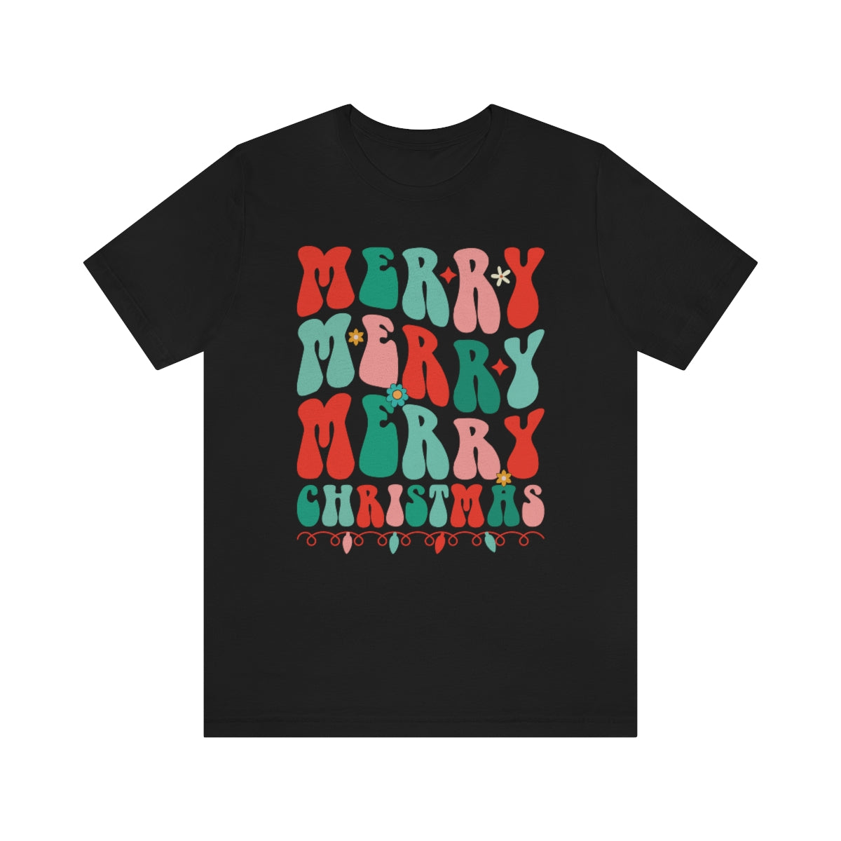 Retro Merry Merry Merry Christmas Xmas Holiday Tshirt