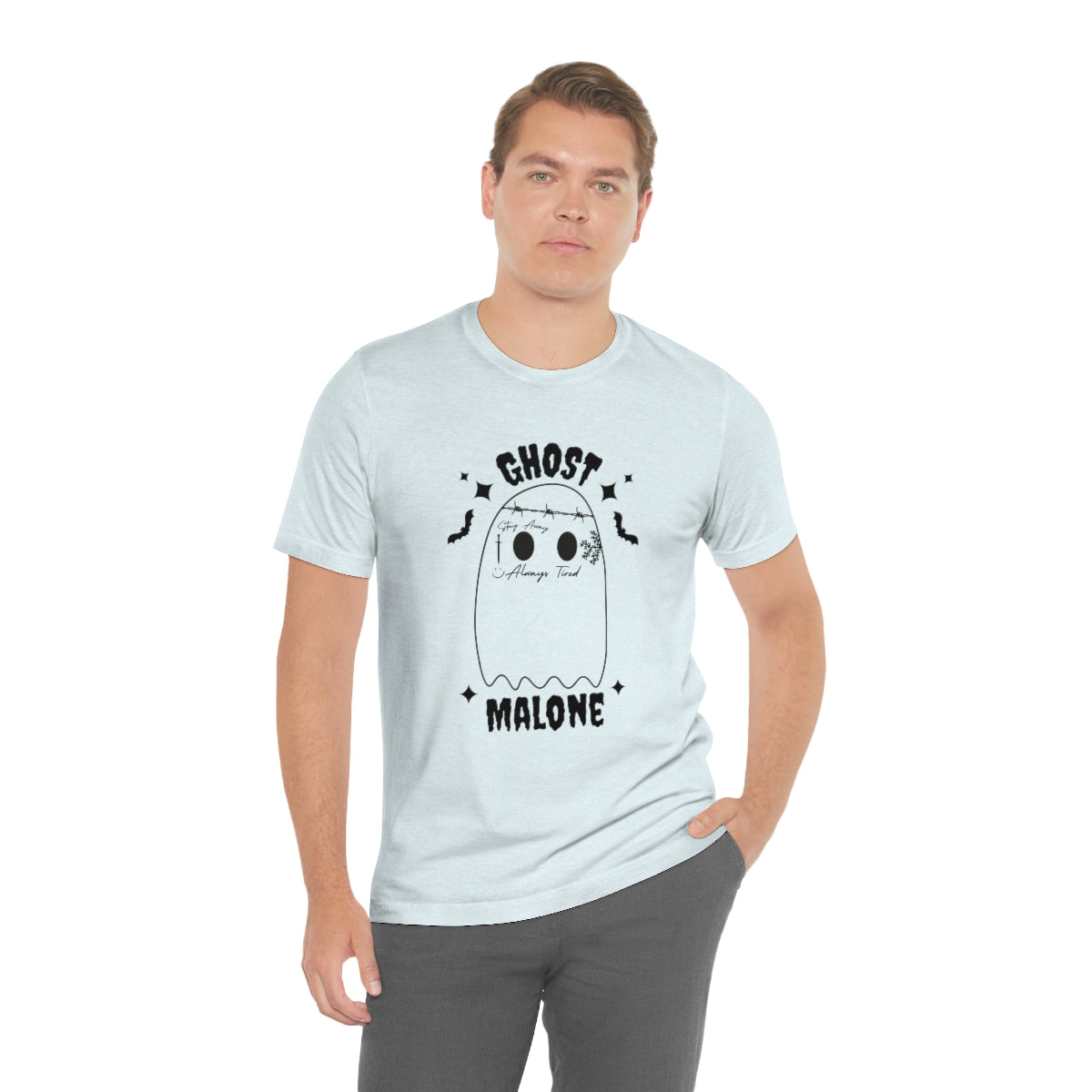 Ghost Malone Cool Halloween Tshirt, Funny Halloween T-Shirt Design on Unisex Jersey Short Sleeve Tee