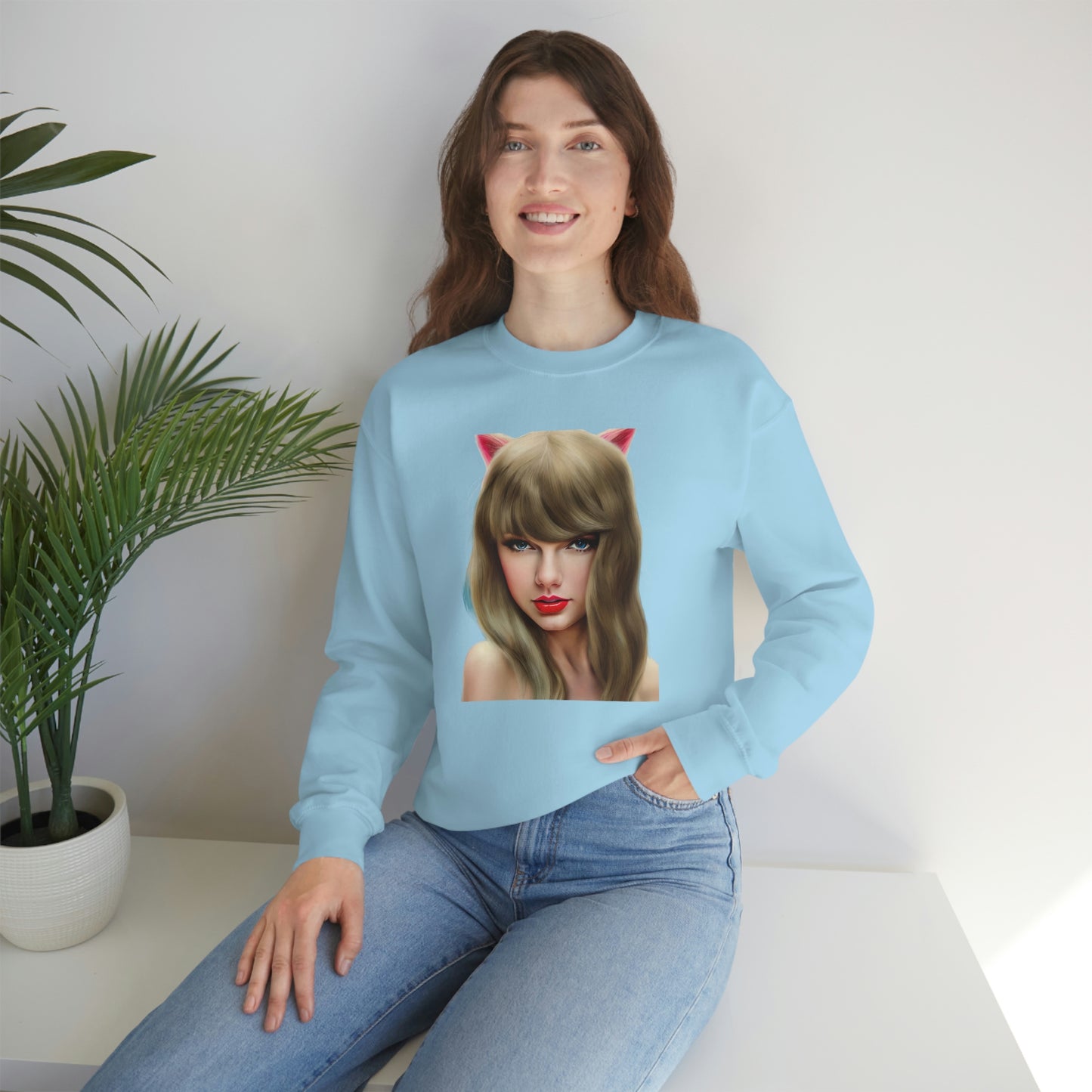 Taylor Swift Cat Ears T Swift Taylor Swift Merch Fan Swifty Gift Crewneck Sweatshirt