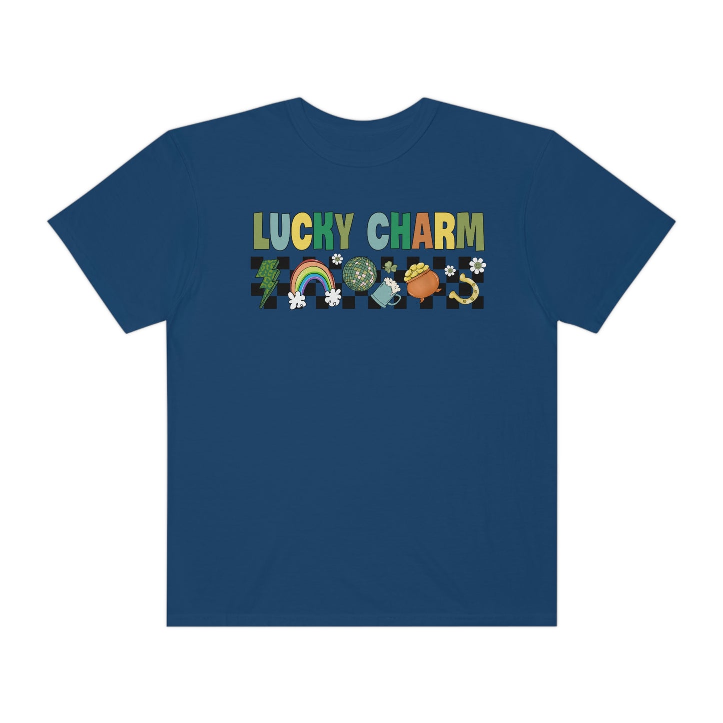 Lucky Charm Vintage Retro Checkers St. Pattys Day Tshirt