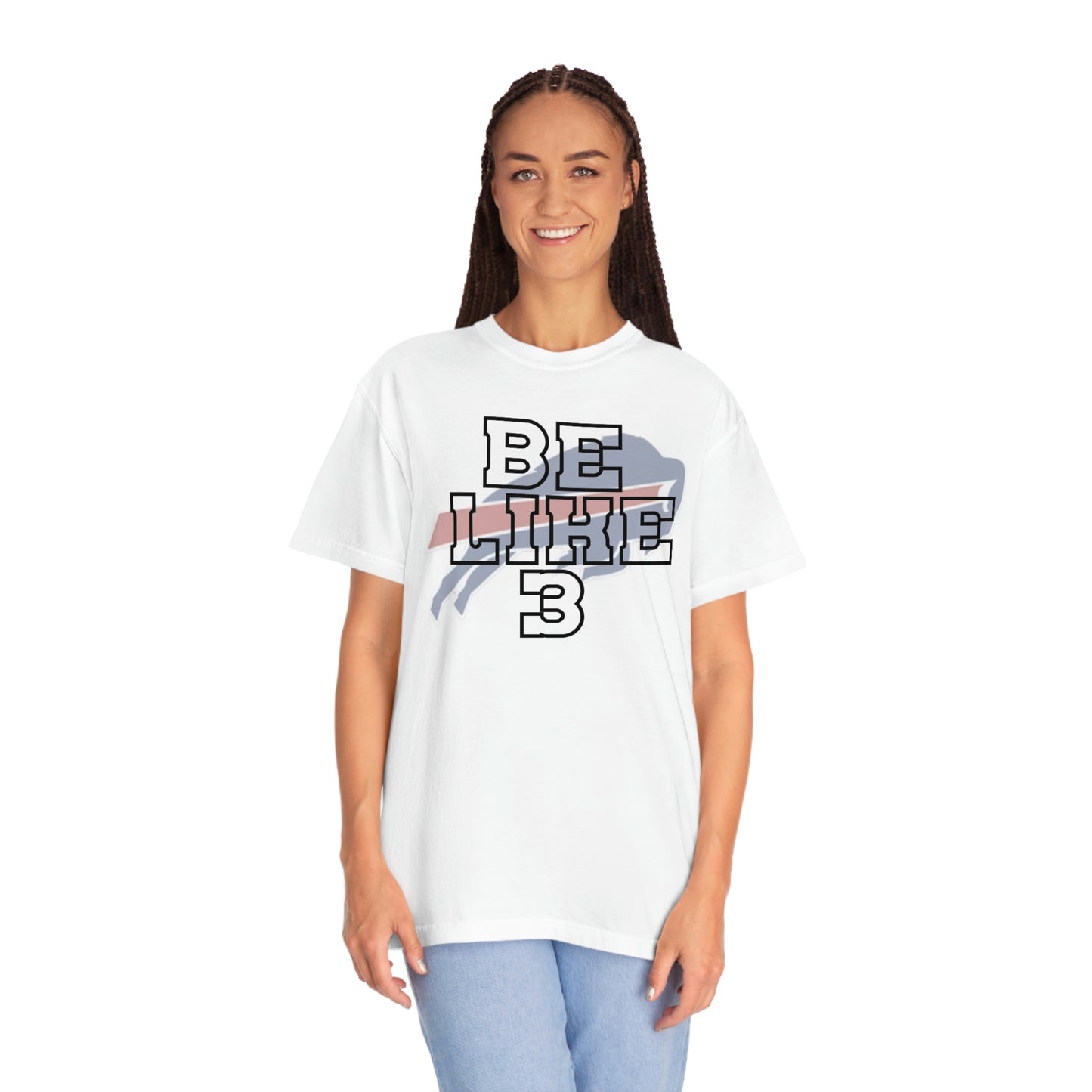 Be Like #3 Black Outline Damar Hamlin Support Buffalo Bills Logo Unisex Garment-Dyed T-shirt