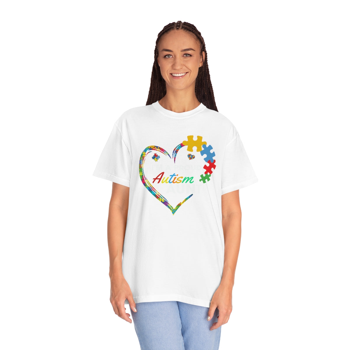 Proud Aunt Heart Puzzle Pieces Autism Awareness Tshirt