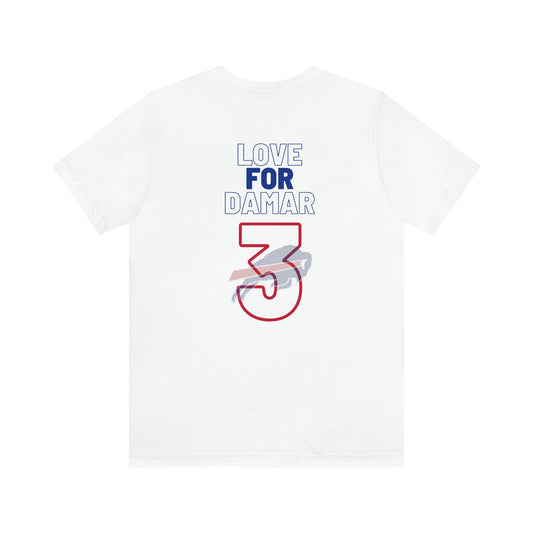 Love for Damar Buffalo Bills Logo #3 Damar Hamlin Supporter Unisex Jersey Short Sleeve Tee